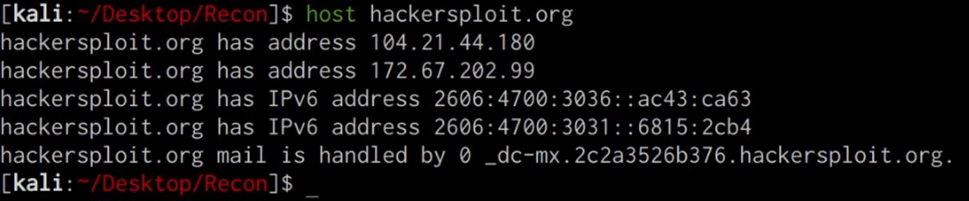 Host utility output Host utility output