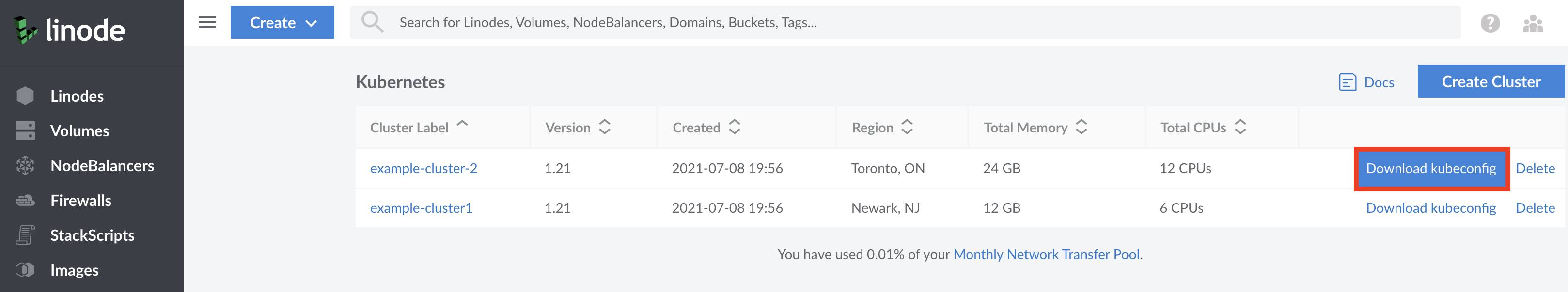 Download your cluster's kubeconfig Download your cluster’s kubeconfig